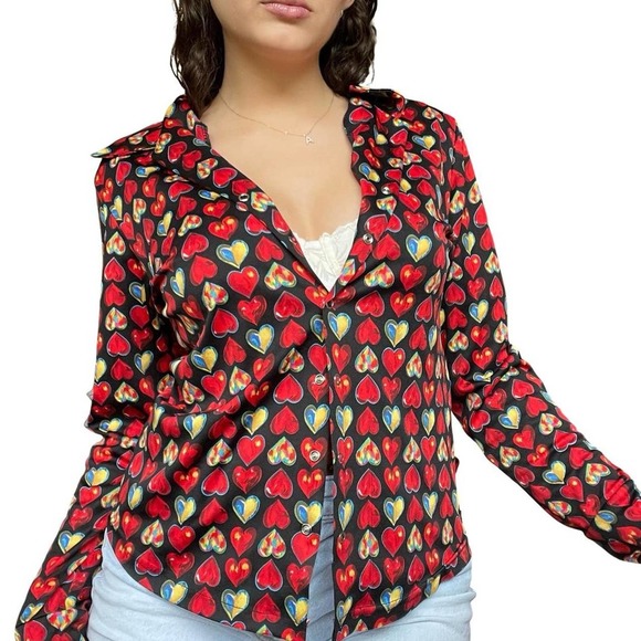 Vintage denny rose print shirt - Picture 1 of 6